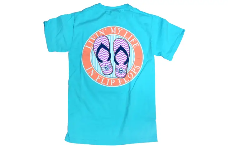 Calcutta Livn in Flip Flops Lagoon T-Shirt